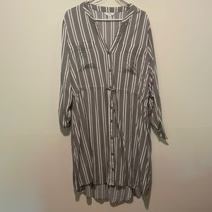 Striped tie waist dress. Walmart time and tru.